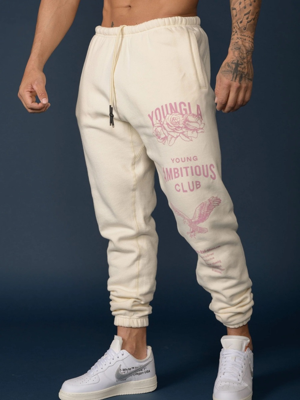 Youngla 233 - THE IMMORTAL JOGGERS sweats sweatpant pant bottom cream pink rose